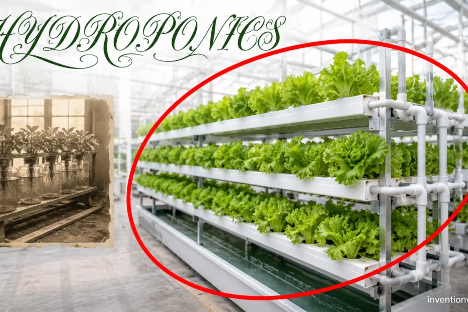 A modern hydroponics system showcasing soil-free plant growth in a controlled environment.