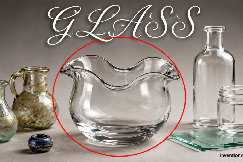 modern glass invention showcasing clear, transparent material used in everyday objects