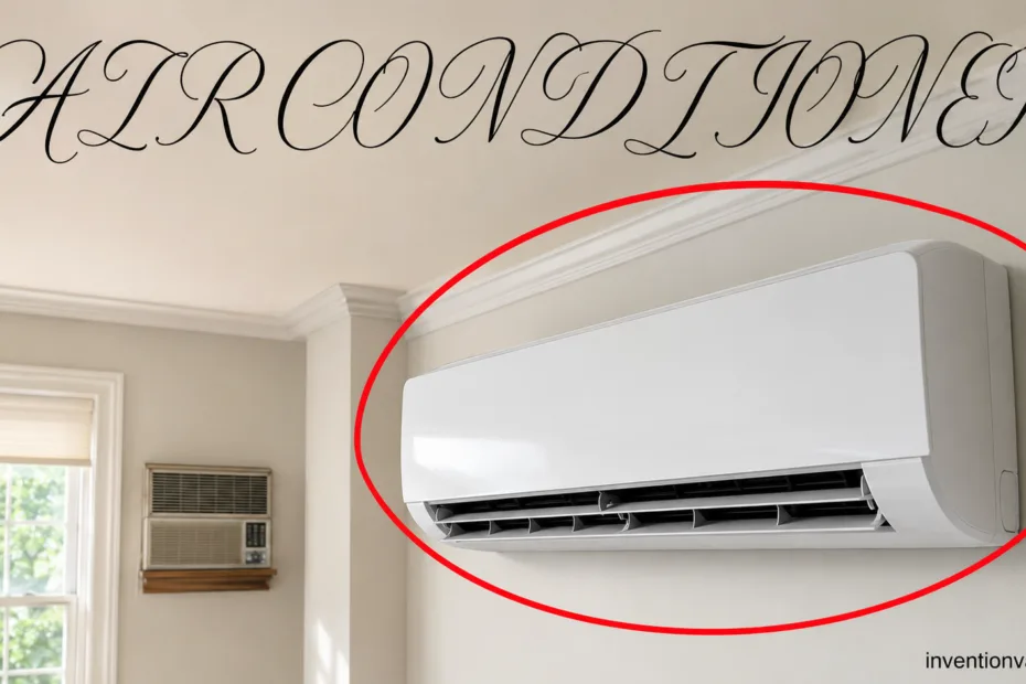 Modern air conditioner unit installed on a wall for indoor cooling.