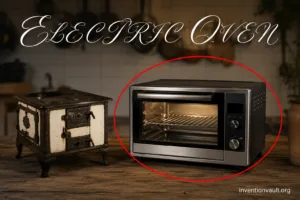 Vintage electric oven with modern design showcasing the evolution of home baking appliances.