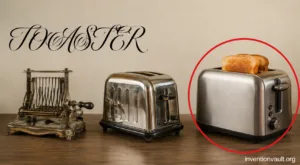 Vintage toaster from early electric models, showcasing the invention of the toaster in the history of breakfast appliances.