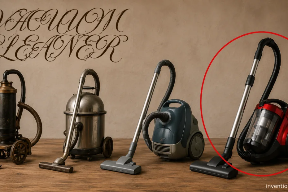 Collection of vintage and modern vacuum cleaners showcasing the evolution of indoor dust removal technology.