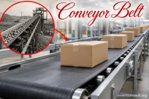 Modern conveyor belt system moving cardboard boxes in a busy warehouse for efficient goods transportation.