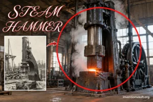 Steam hammer invents heavy forging with powerful mechanical impact in industrial history.